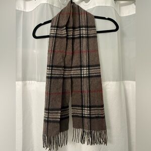 Brown Plaid Men's Scarf - Classic Wool-Feel Accessory